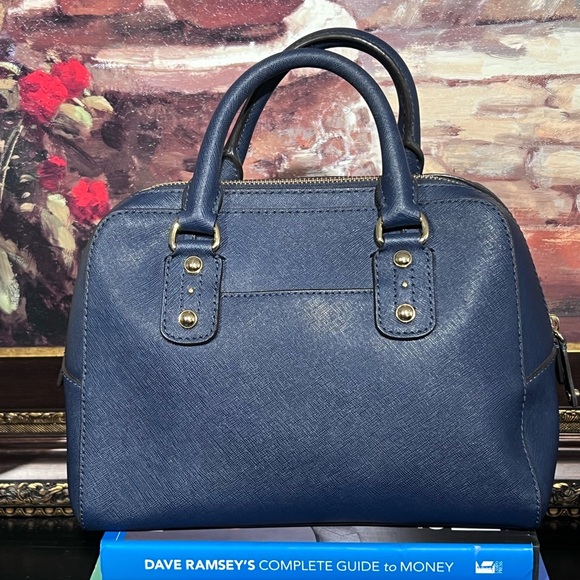 Michael Kors Blue Leather Dome Satchel - Picture 9 of 11